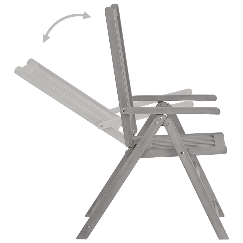 Tuinstoelen 2 st verstelbaar met kussens massief acaciahout is nu te koop bij PeponiXL, paradijselijk wonen!