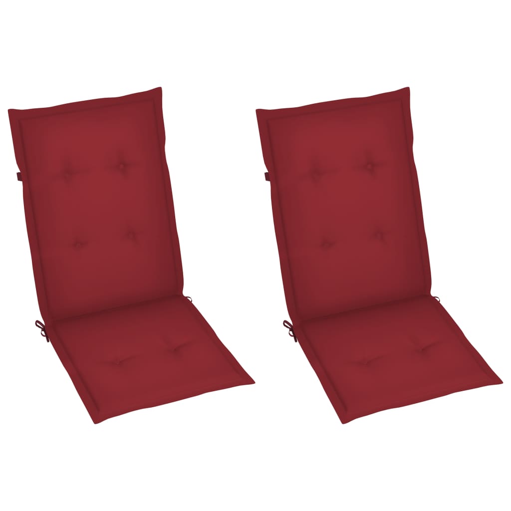 Tuinstoelen 2 st verstelbaar met kussens massief acaciahout is nu te koop bij PeponiXL, paradijselijk wonen!