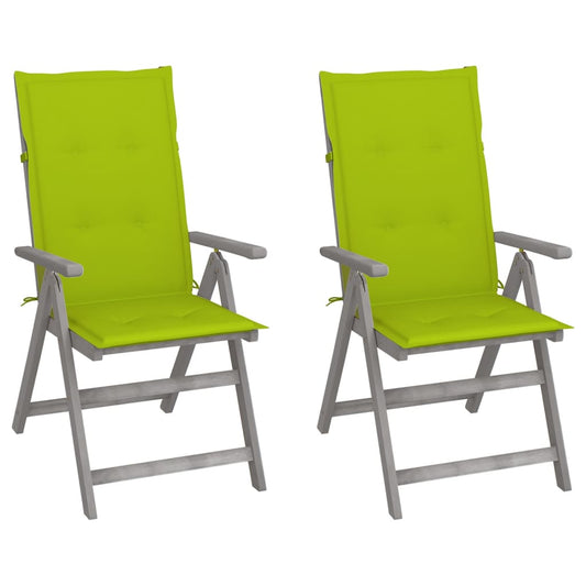 Tuinstoelen 2 st verstelbaar met kussens massief acaciahout is nu te koop bij PeponiXL, paradijselijk wonen!