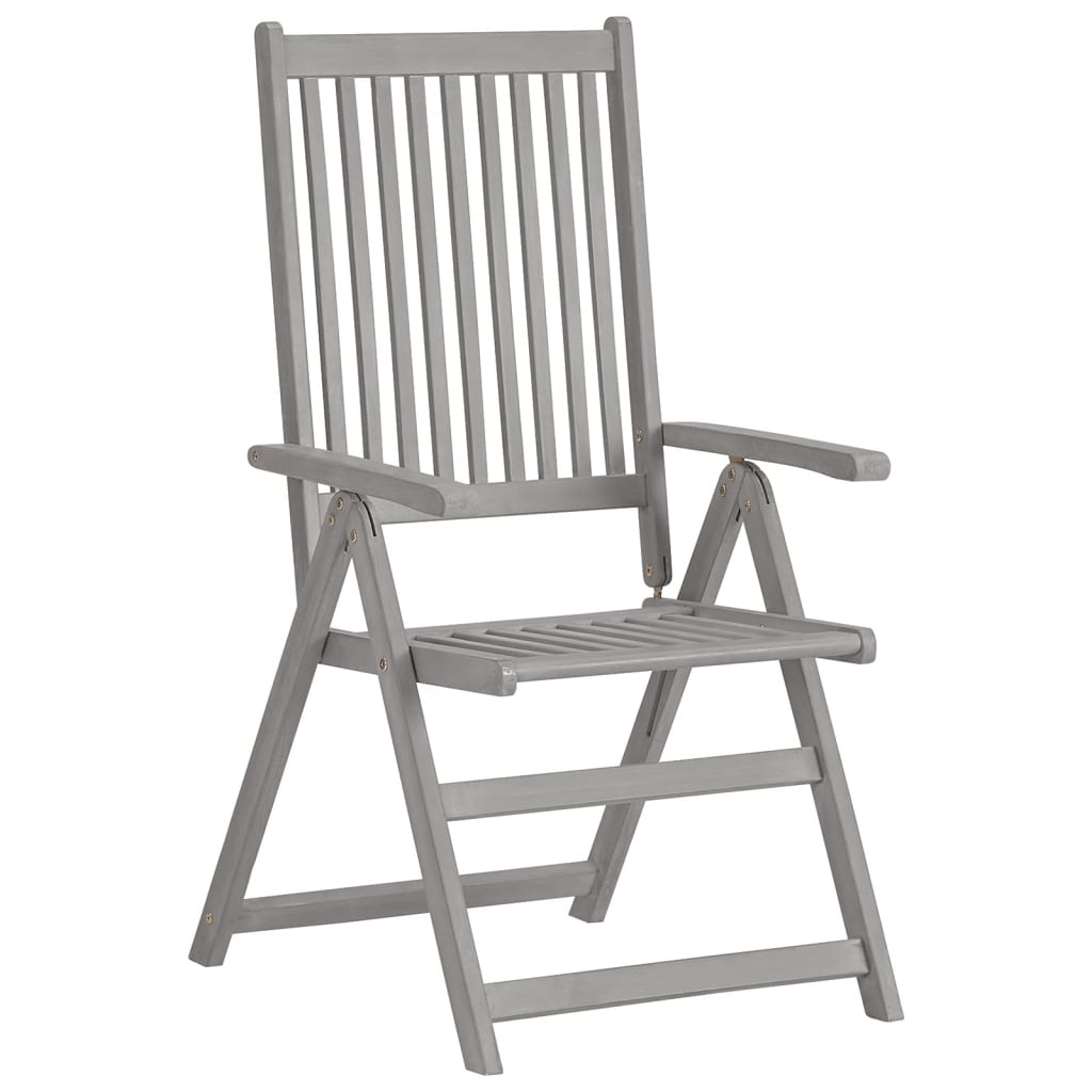 Tuinstoelen 3 st verstelbaar met kussens massief acaciahout is nu te koop bij PeponiXL, paradijselijk wonen!