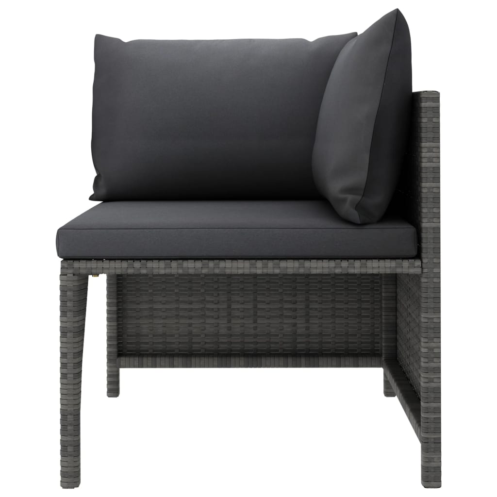 3-delige Loungeset met kussens poly rattan grijs is nu te koop bij PeponiXL, paradijselijk wonen!