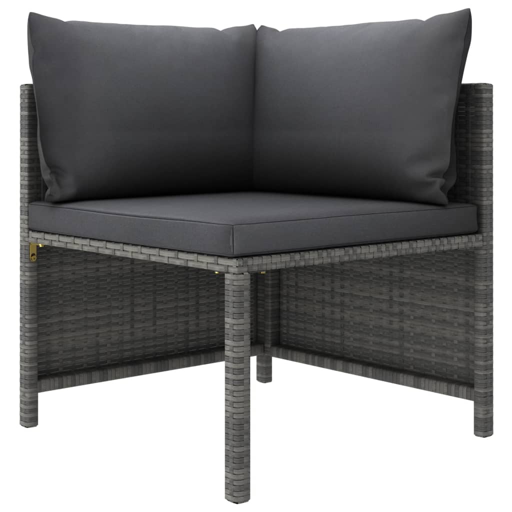 5-delige Loungeset met kussens poly rattan grijs is nu te koop bij PeponiXL, paradijselijk wonen!
