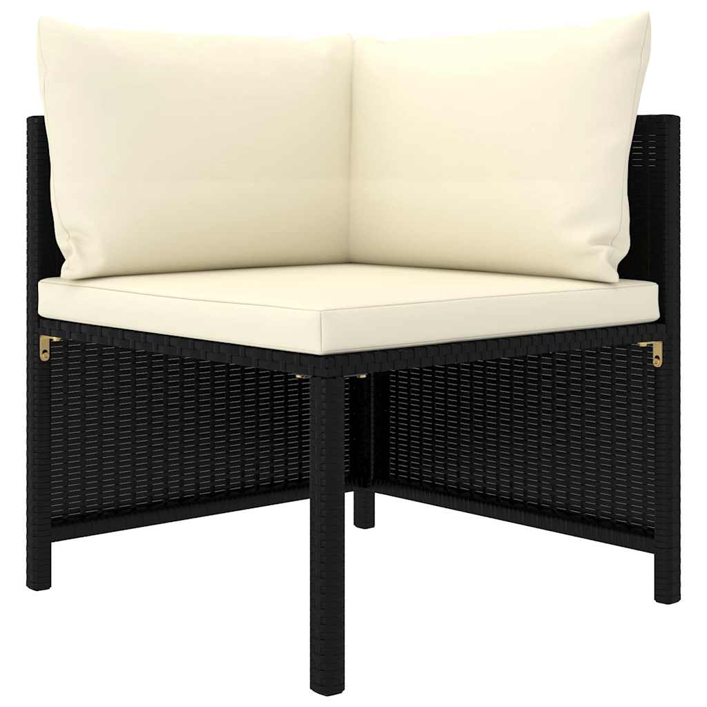 6-delige Loungeset met kussens poly rattan zwart is nu te koop bij PeponiXL, paradijselijk wonen!