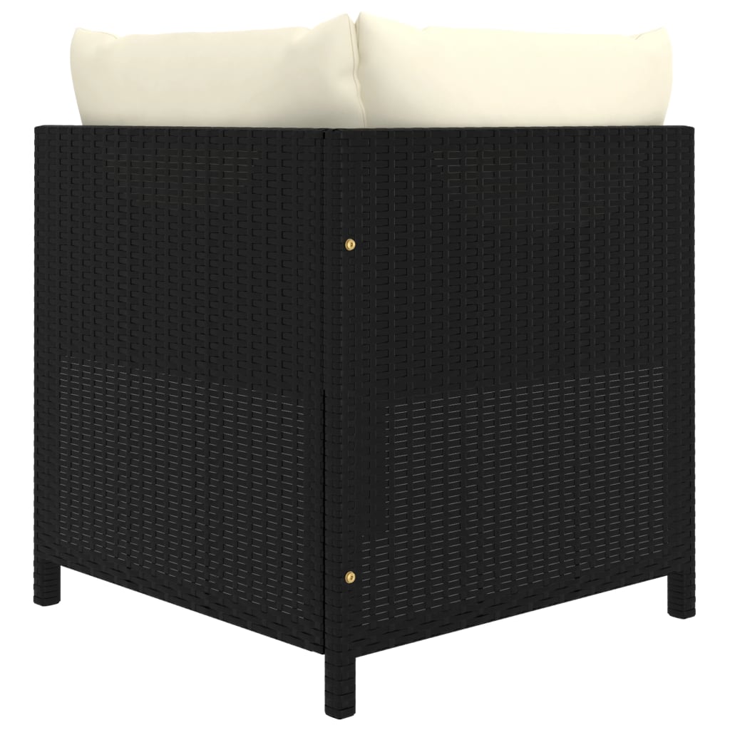 6-delige Loungeset met kussens poly rattan zwart is nu te koop bij PeponiXL, paradijselijk wonen!