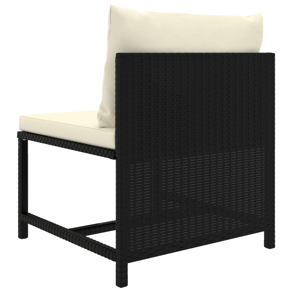 6-delige Loungeset met kussens poly rattan zwart is nu te koop bij PeponiXL, paradijselijk wonen!
