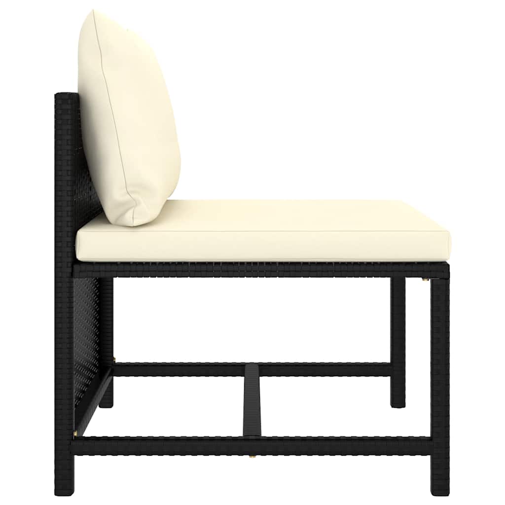 7-delige Loungeset met kussens poly rattan zwart is nu te koop bij PeponiXL, paradijselijk wonen!