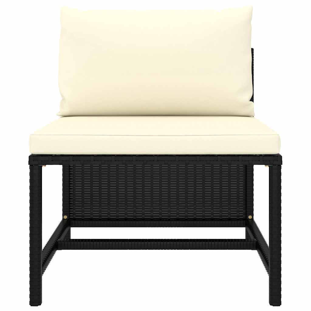 9-delige Loungeset met kussens poly rattan zwart is nu te koop bij PeponiXL, paradijselijk wonen!