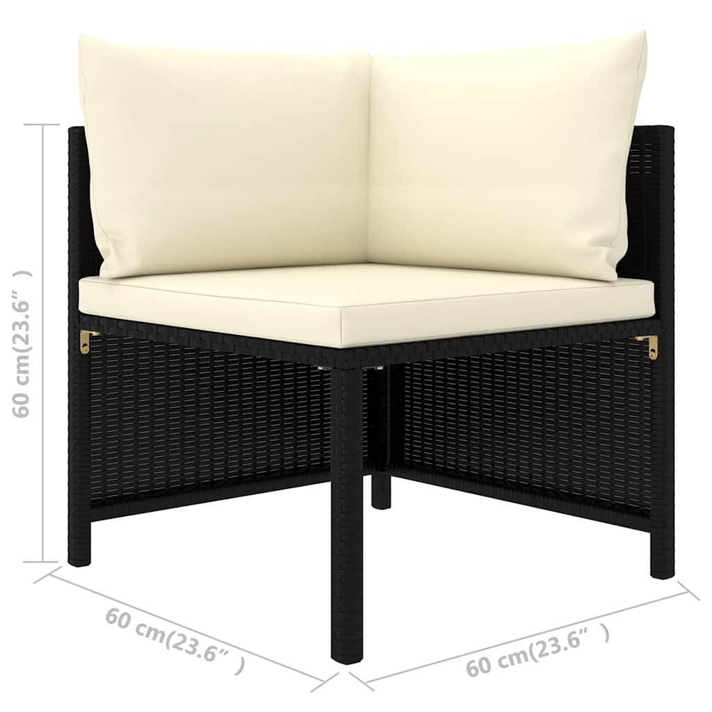 9-delige Loungeset met kussens poly rattan zwart is nu te koop bij PeponiXL, paradijselijk wonen!