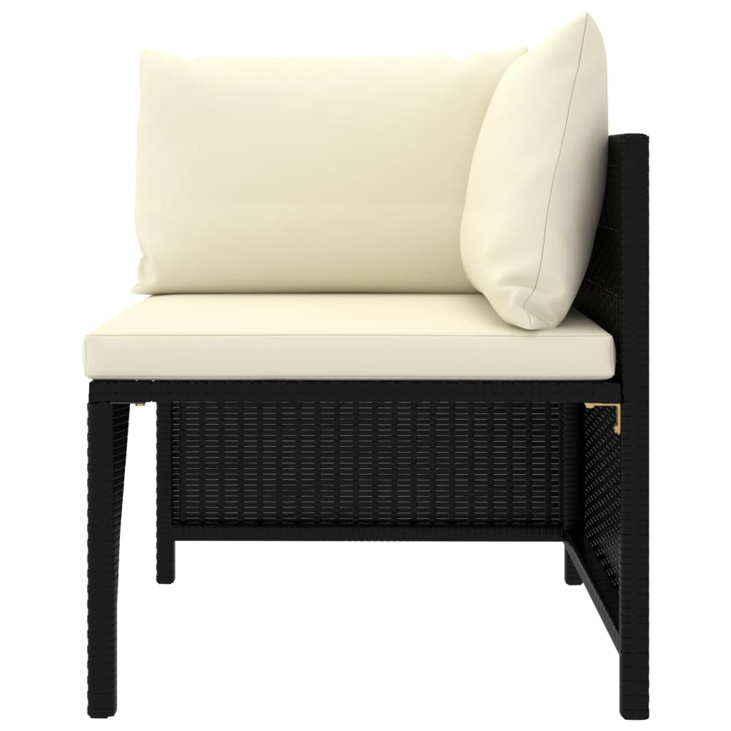 8-delige Loungeset met kussens poly rattan zwart is nu te koop bij PeponiXL, paradijselijk wonen!