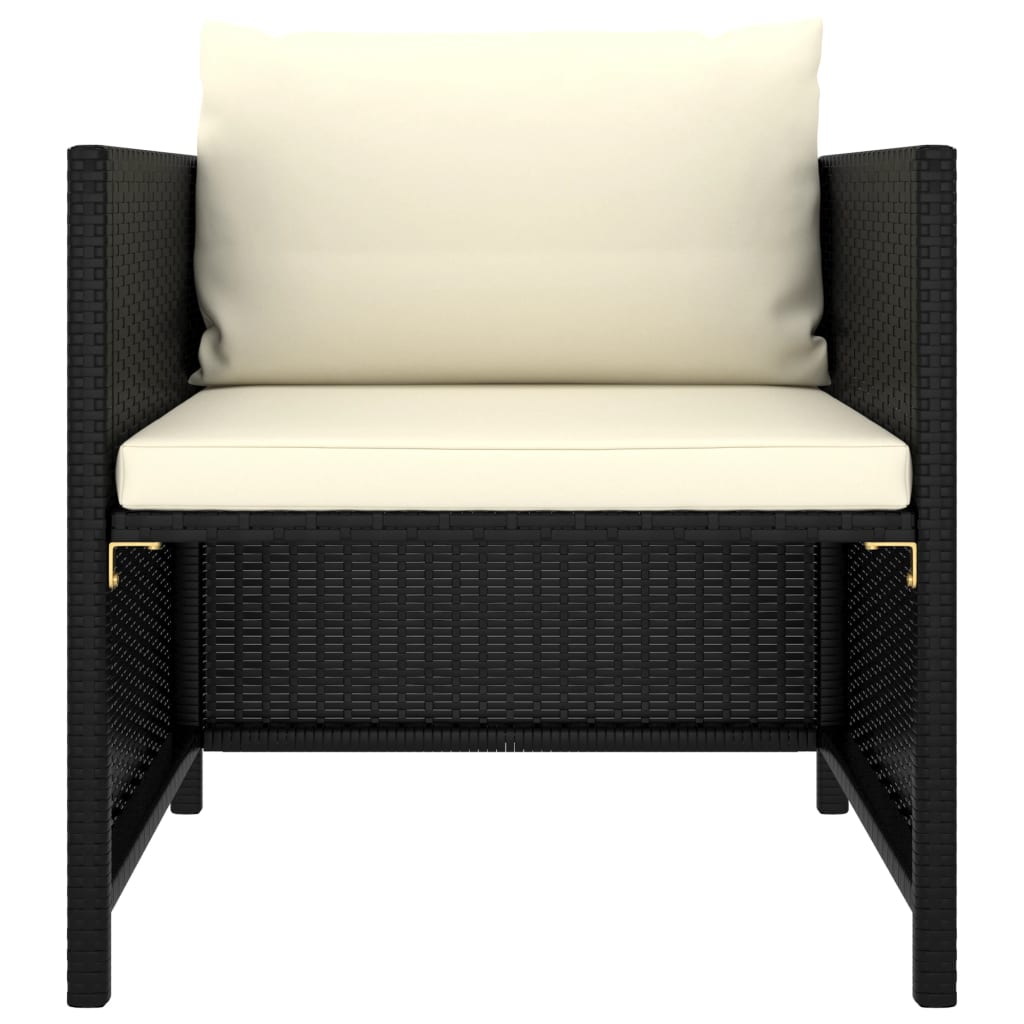 8-delige Loungeset met kussens poly rattan zwart is nu te koop bij PeponiXL, paradijselijk wonen!