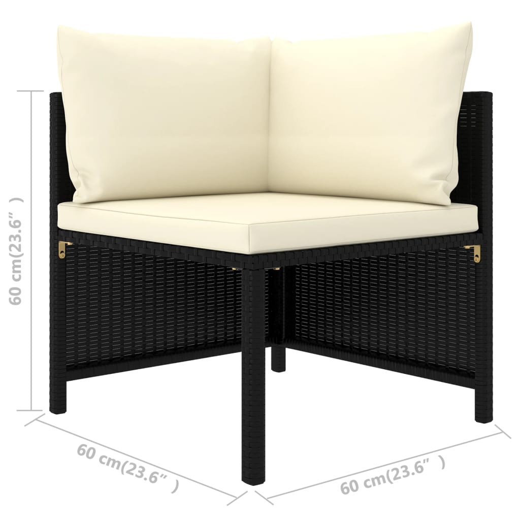 8-delige Loungeset met kussens poly rattan zwart is nu te koop bij PeponiXL, paradijselijk wonen!