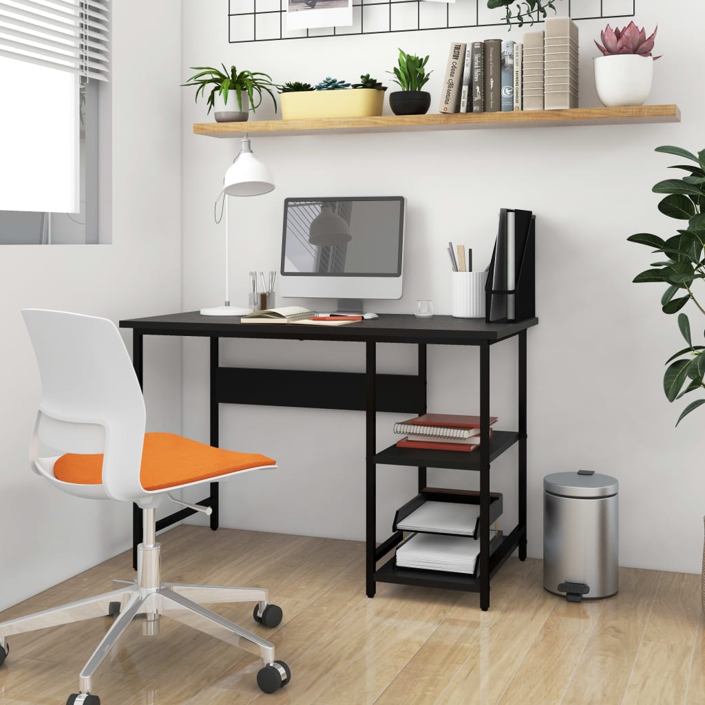 Computerbureau 105x50x72 cm MDF en metaal zwart is nu te koop bij PeponiXL, paradijselijk wonen!