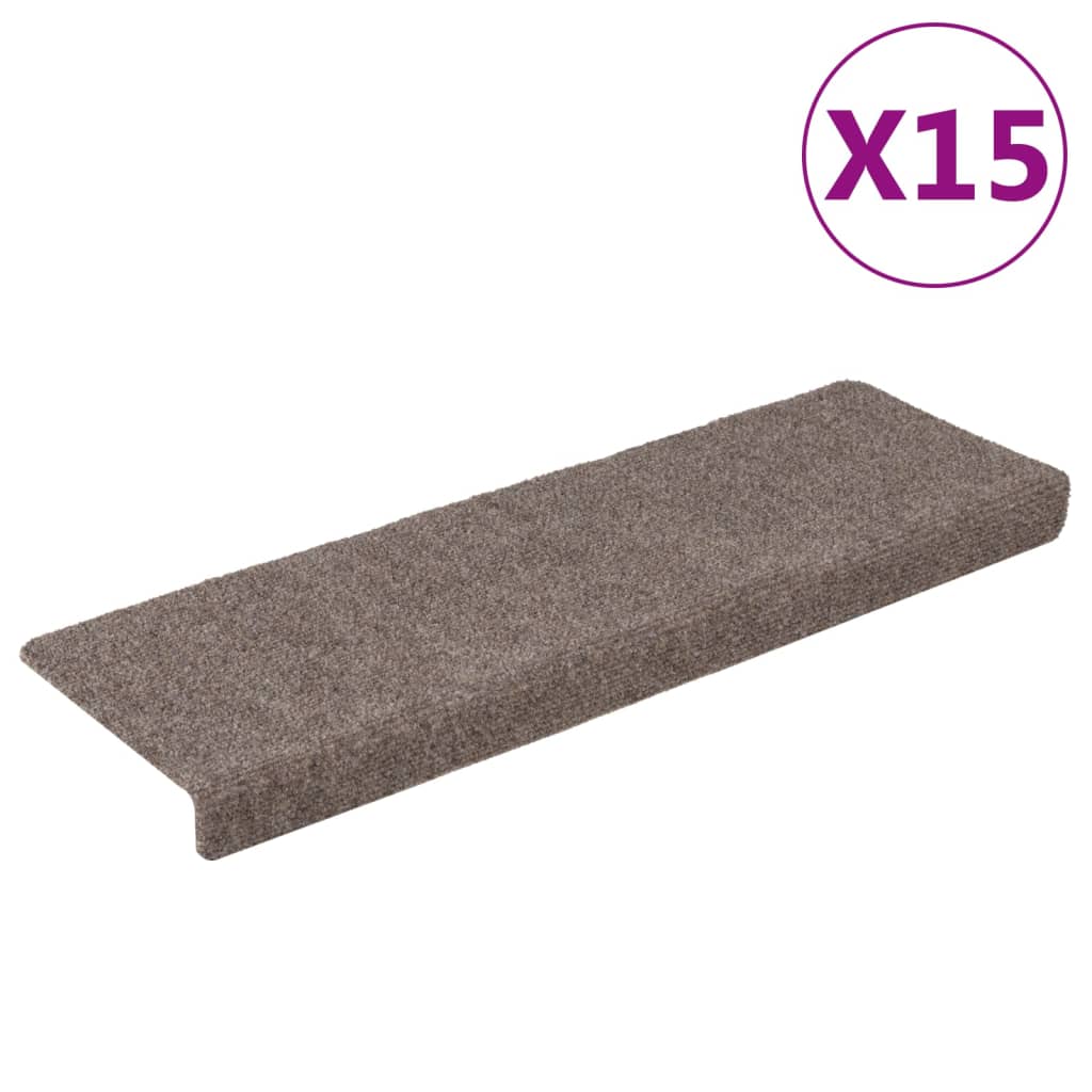 Trapmatten zelfklevend 15 stuks 65x21x4 cm beige rechthoekige rand is nu te koop bij PeponiXL, paradijselijk wonen!