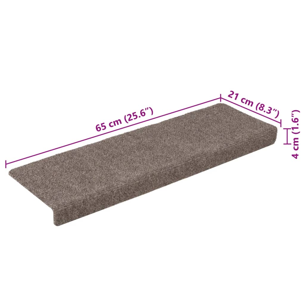Trapmatten zelfklevend 15 stuks 65x21x4 cm beige rechthoekige rand is nu te koop bij PeponiXL, paradijselijk wonen!