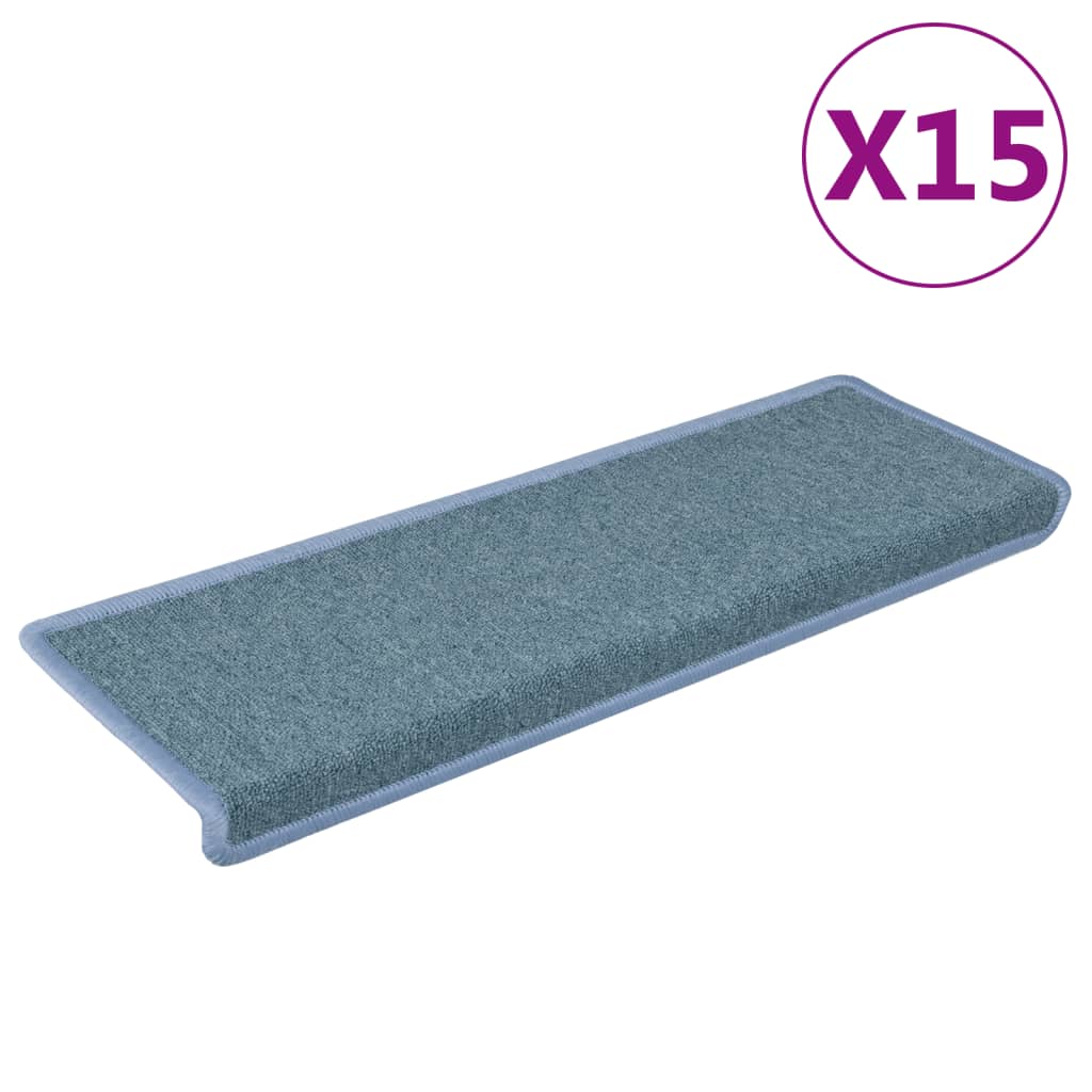 Trapmatten 15 st 65x21x4 cm Zeeblauw Rechthoekige Rand is nu te koop bij PeponiXL, paradijselijk wonen!