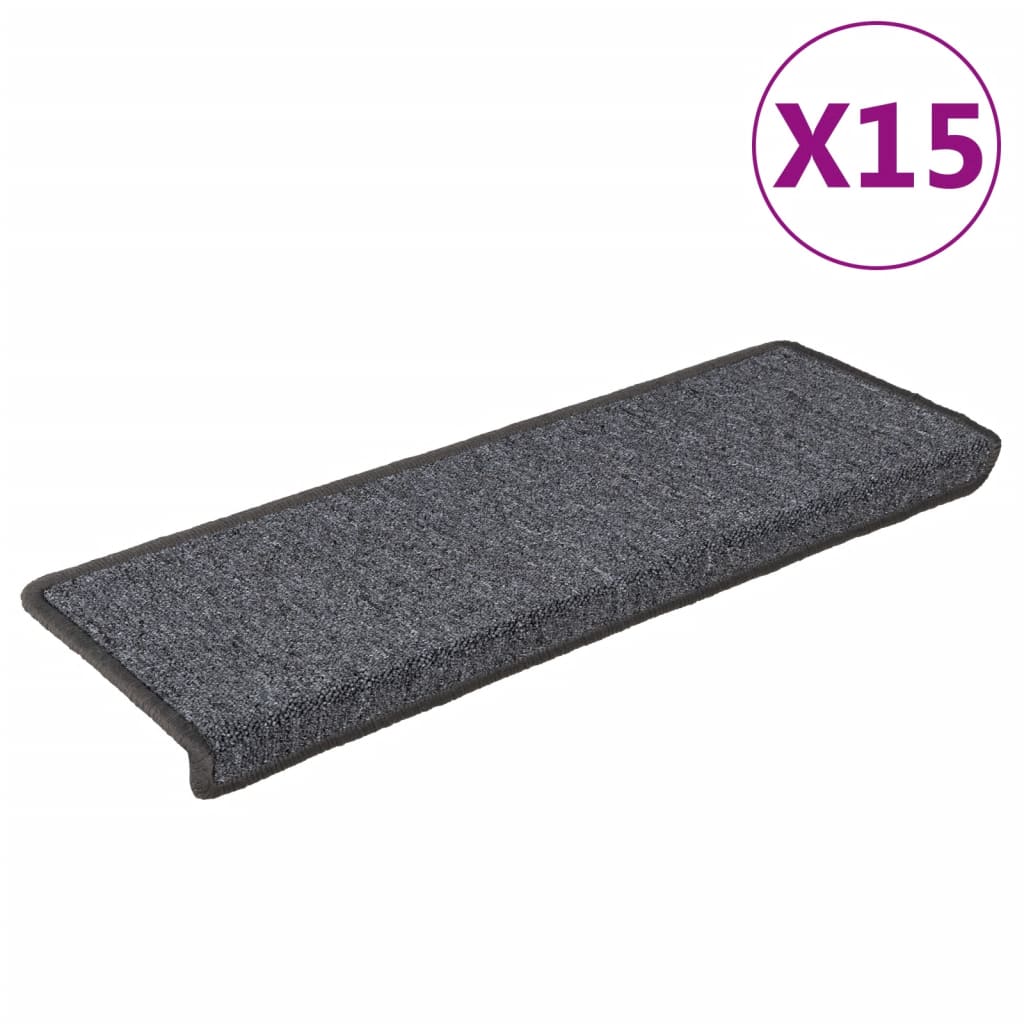 Trapmatten 15 st 65x21x4 cm Donkergrijs Rechthoekige Rand is nu te koop bij PeponiXL, paradijselijk wonen!
