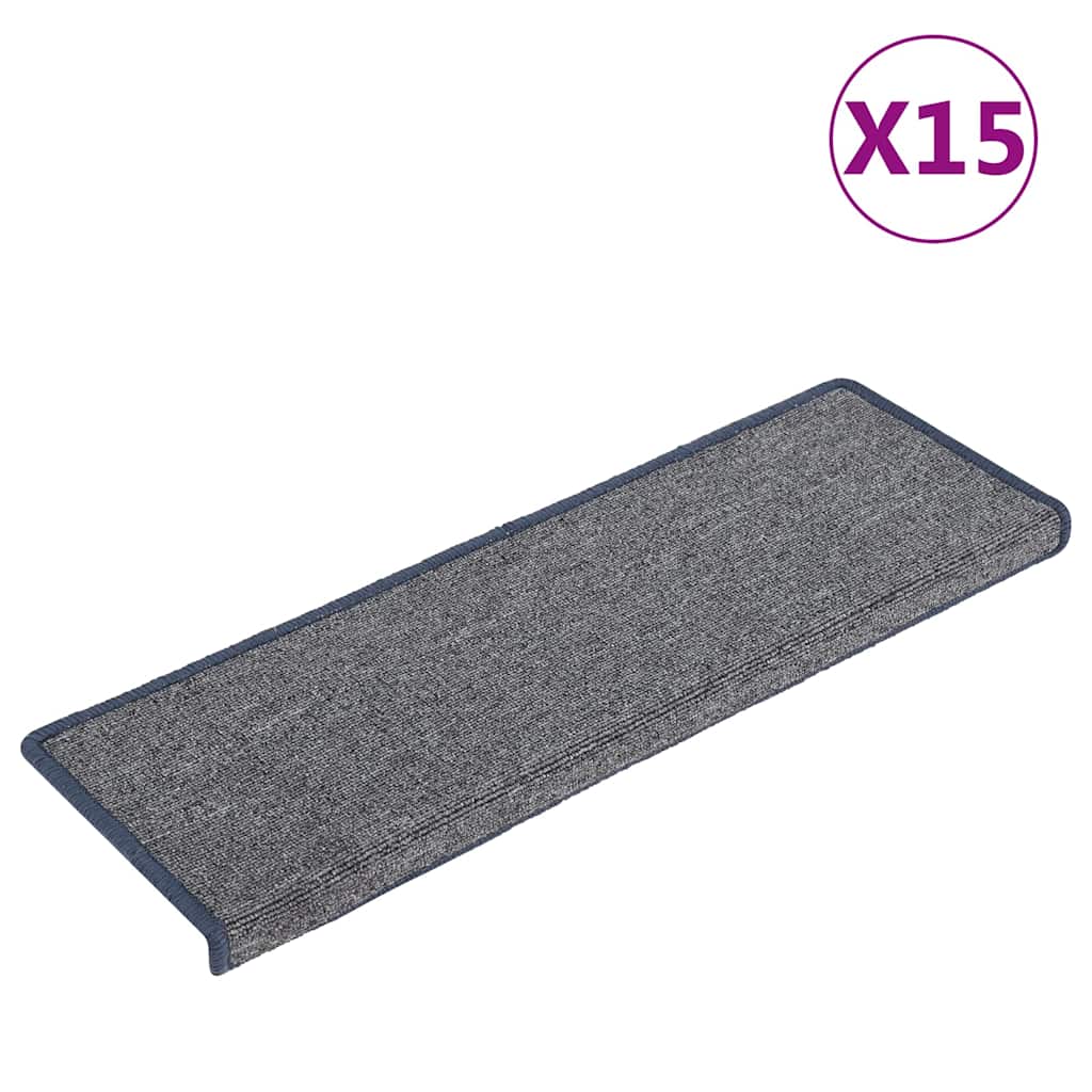 Trapmatten 15 st 65x21x4 cm lichtgrijs en blauw met rechthoekige rand is nu te koop bij PeponiXL, paradijselijk wonen!