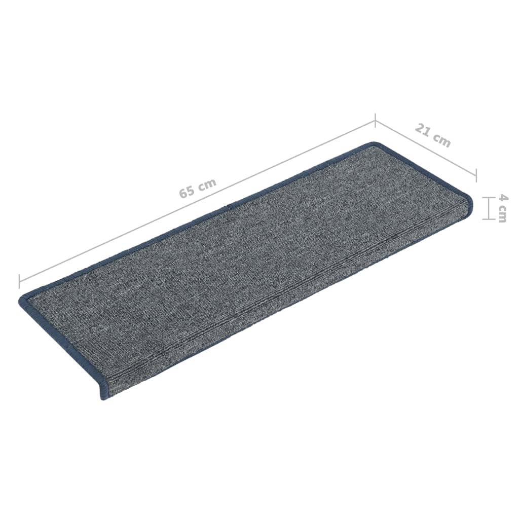 Trapmatten 15 st 65x21x4 cm lichtgrijs en blauw met rechthoekige rand is nu te koop bij PeponiXL, paradijselijk wonen!