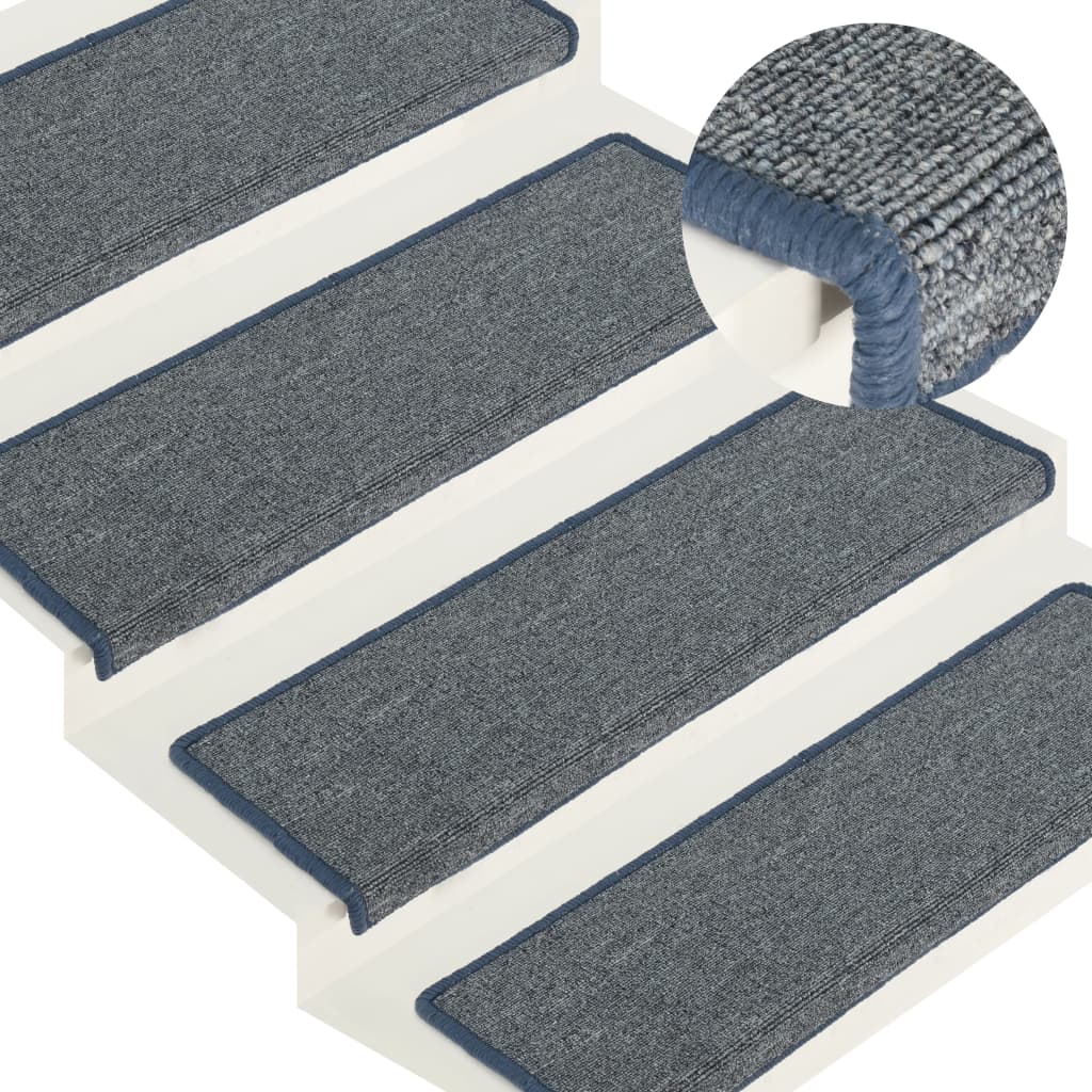 Trapmatten 15 st 65x21x4 cm lichtgrijs en blauw met rechthoekige rand is nu te koop bij PeponiXL, paradijselijk wonen!