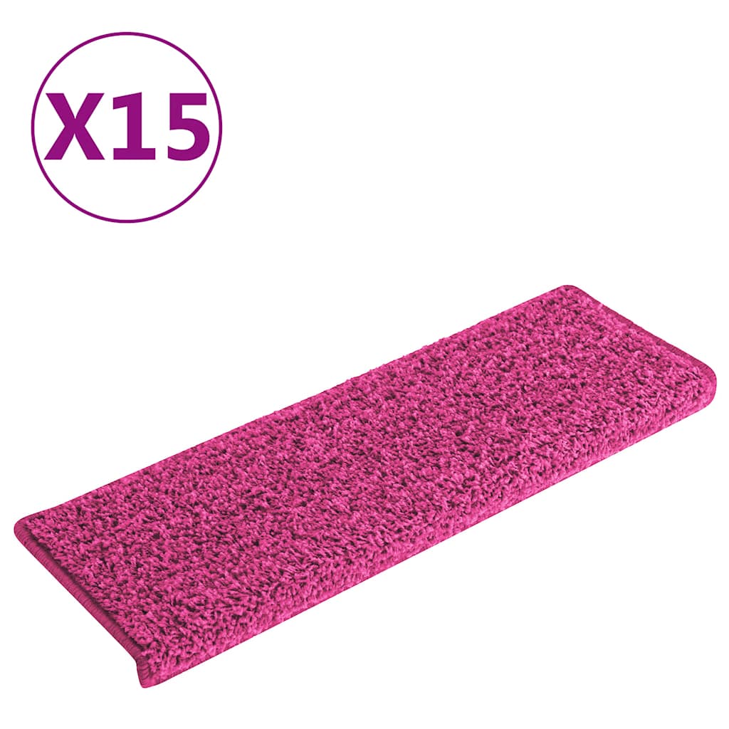 Trapmatten 15 st 65x21x4 cm Roze Rechthoekige Rand is nu te koop bij PeponiXL, paradijselijk wonen!