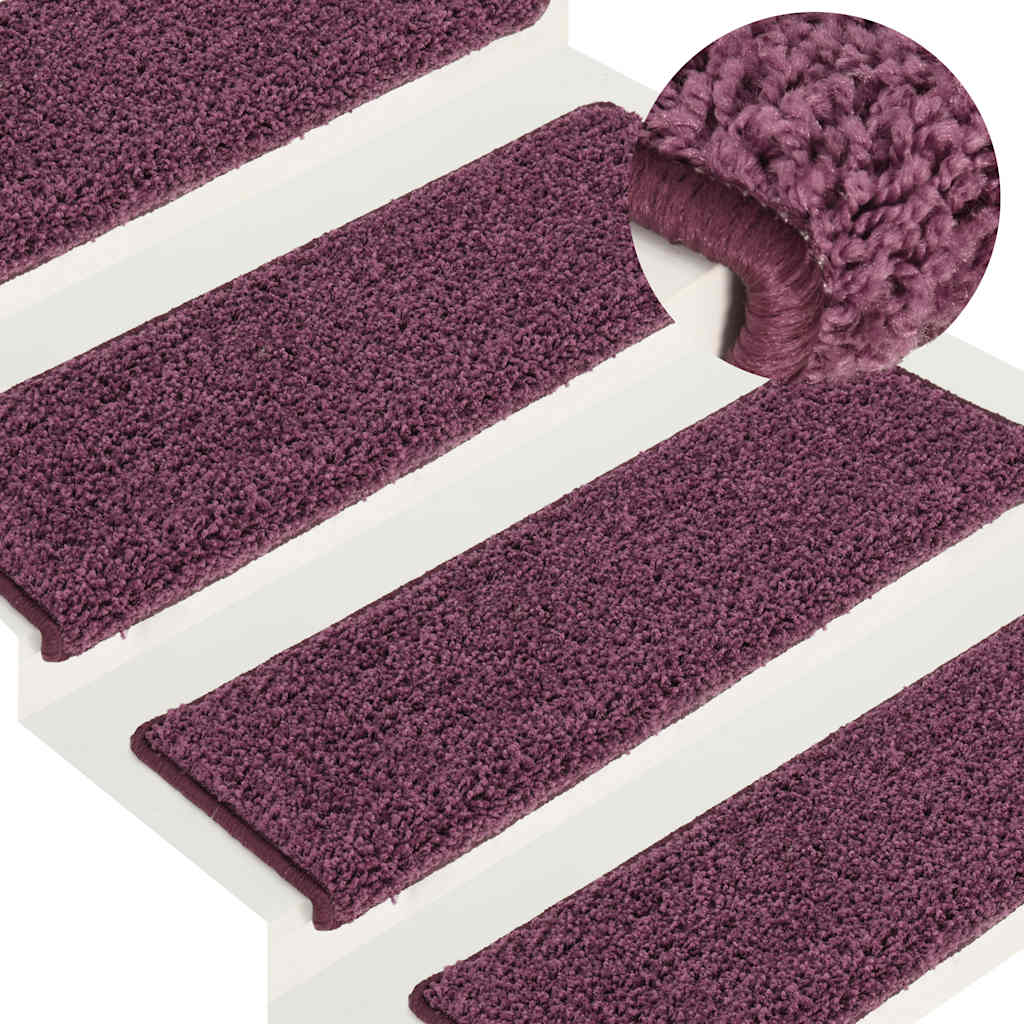 Trapmatten 15 st 65x21x4 cm Donkerpaars Rechthoekige Rand is nu te koop bij PeponiXL, paradijselijk wonen!