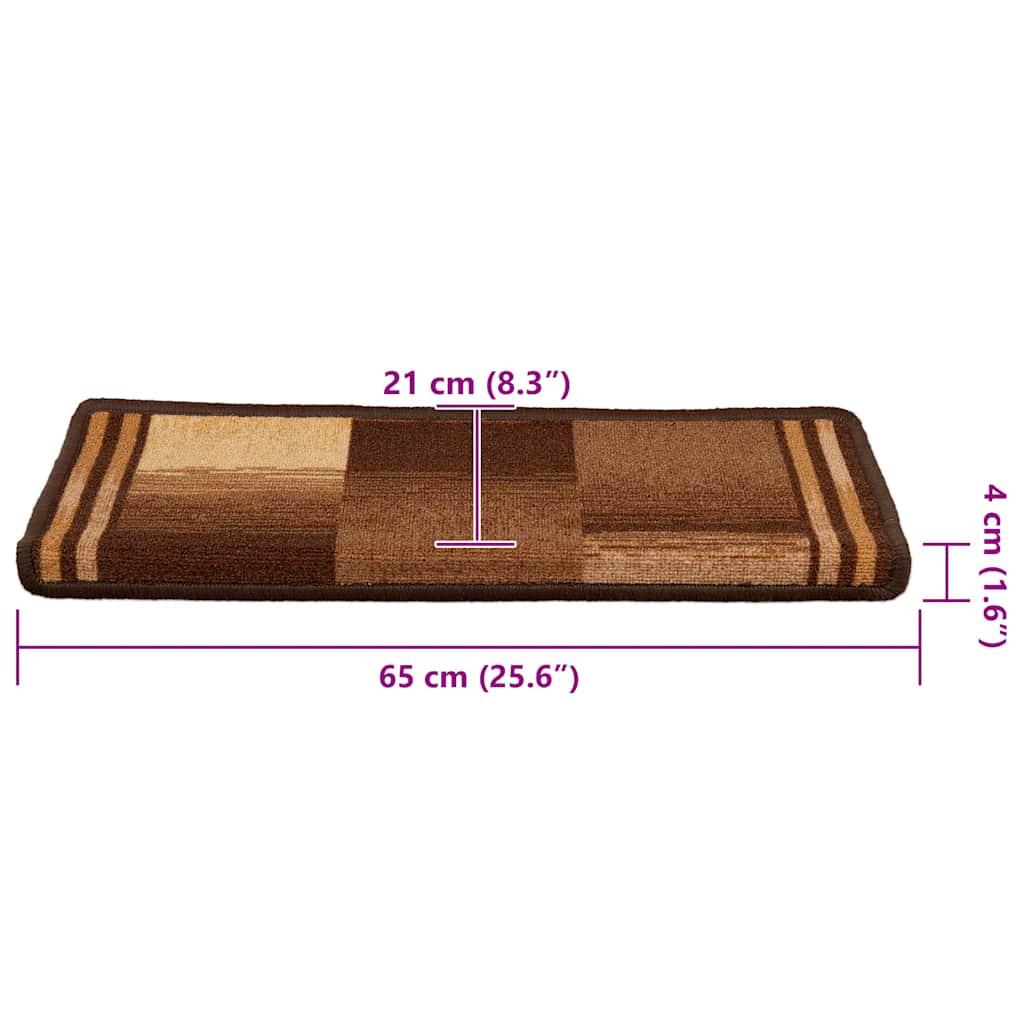 Trapmatten zelfklevend 15 st 65x21x4 cm bruin is nu te koop bij PeponiXL, paradijselijk wonen!