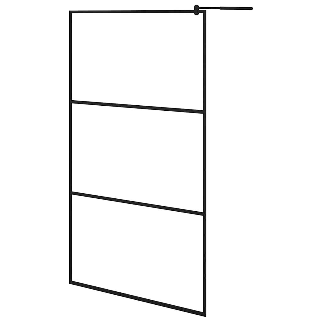 Inloopdouchewand transparant 115x195 cm ESG-glas zwart is nu te koop bij PeponiXL, paradijselijk wonen!