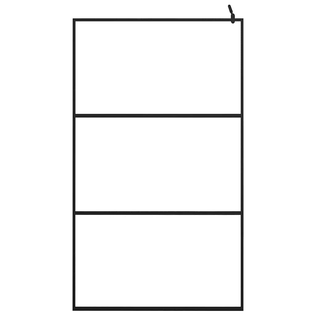 Inloopdouchewand transparant 115x195 cm ESG-glas zwart is nu te koop bij PeponiXL, paradijselijk wonen!