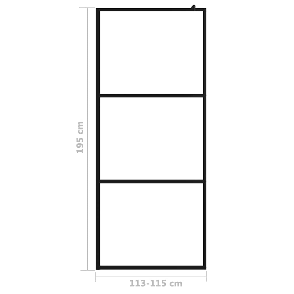 Inloopdouchewand transparant 115x195 cm ESG-glas zwart is nu te koop bij PeponiXL, paradijselijk wonen!