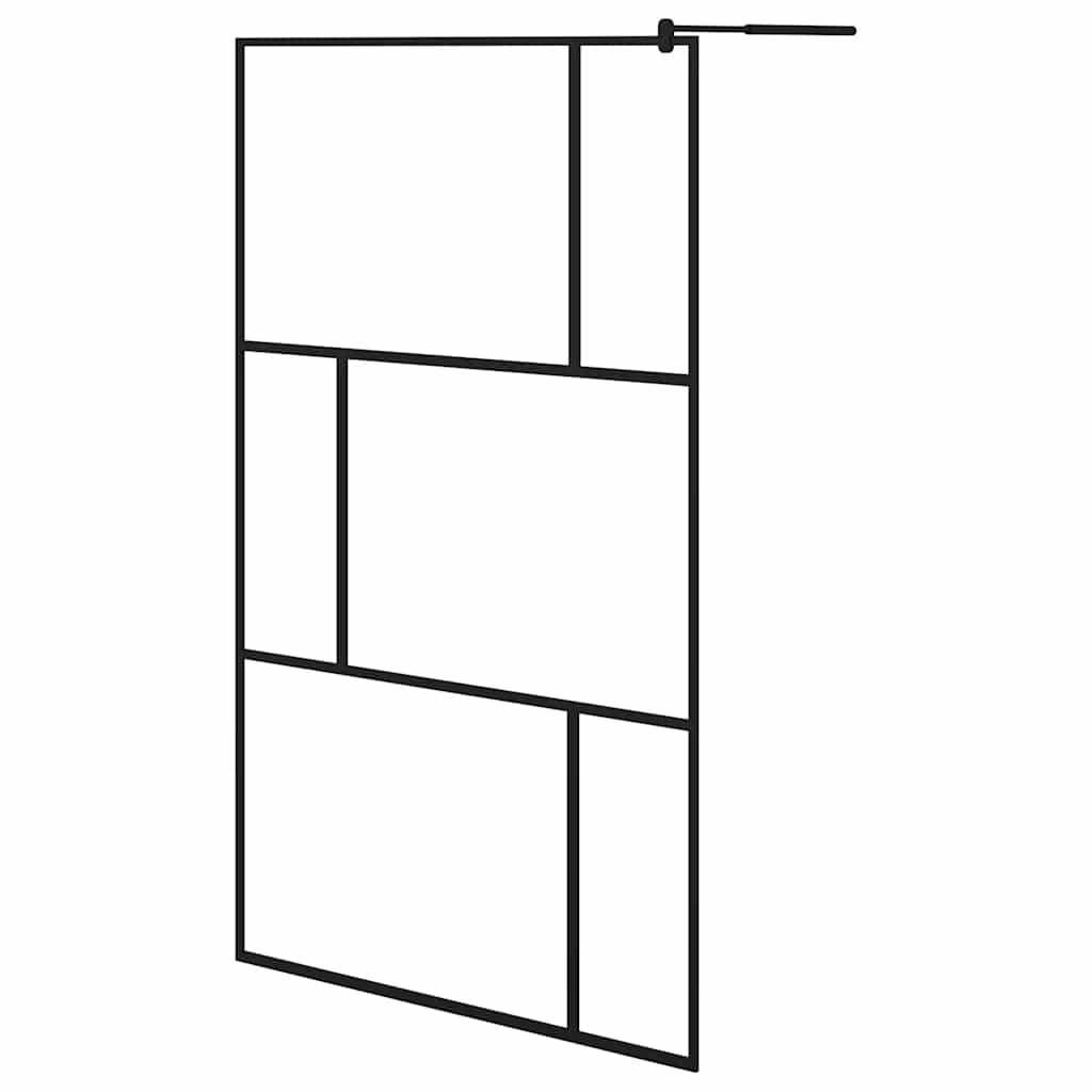 Inloopdouchewand 115x195 cm gehard glas zwart is nu te koop bij PeponiXL, paradijselijk wonen!