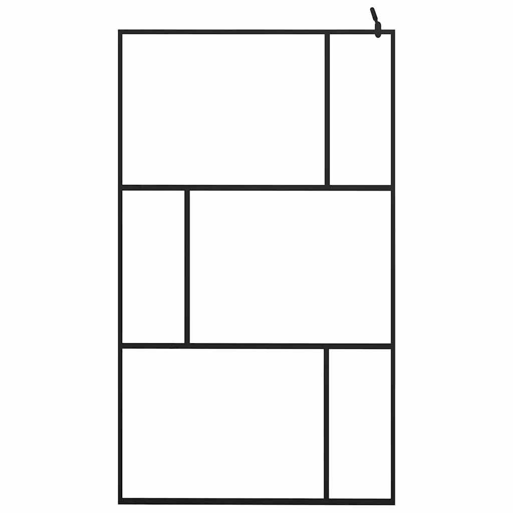 Inloopdouchewand 115x195 cm gehard glas zwart is nu te koop bij PeponiXL, paradijselijk wonen!