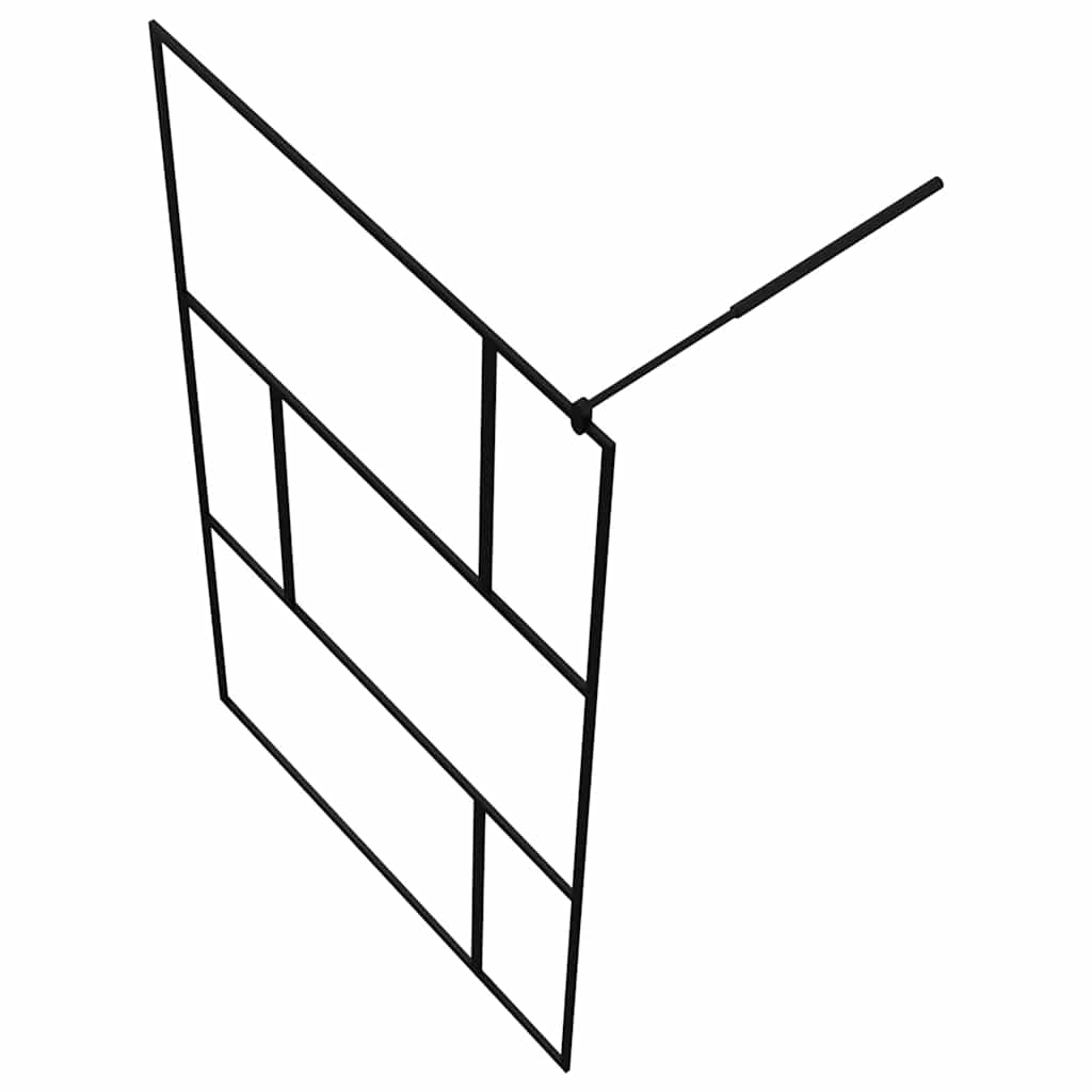 Inloopdouchewand 115x195 cm gehard glas zwart is nu te koop bij PeponiXL, paradijselijk wonen!