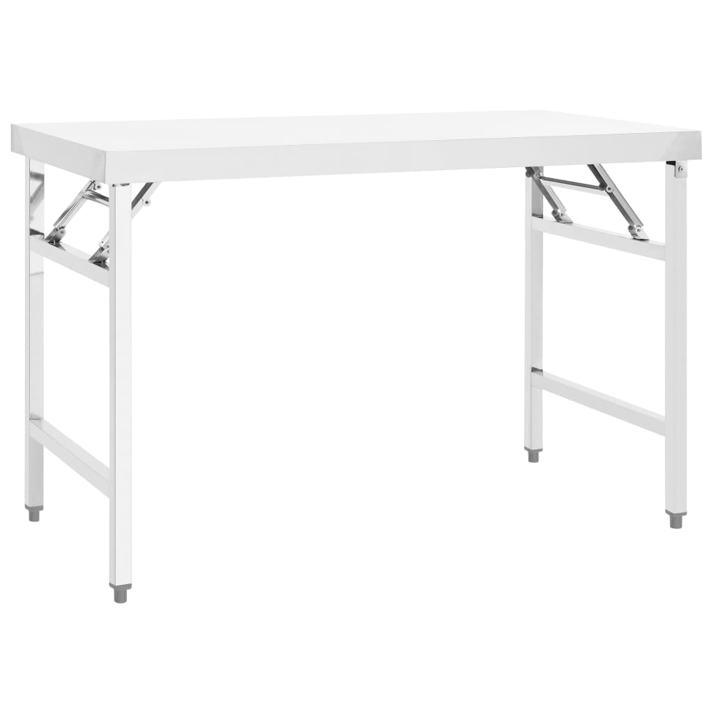 Keukenwerktafel inklapbaar 120x60x80 cm roestvrij staal is nu te koop bij PeponiXL, paradijselijk wonen!