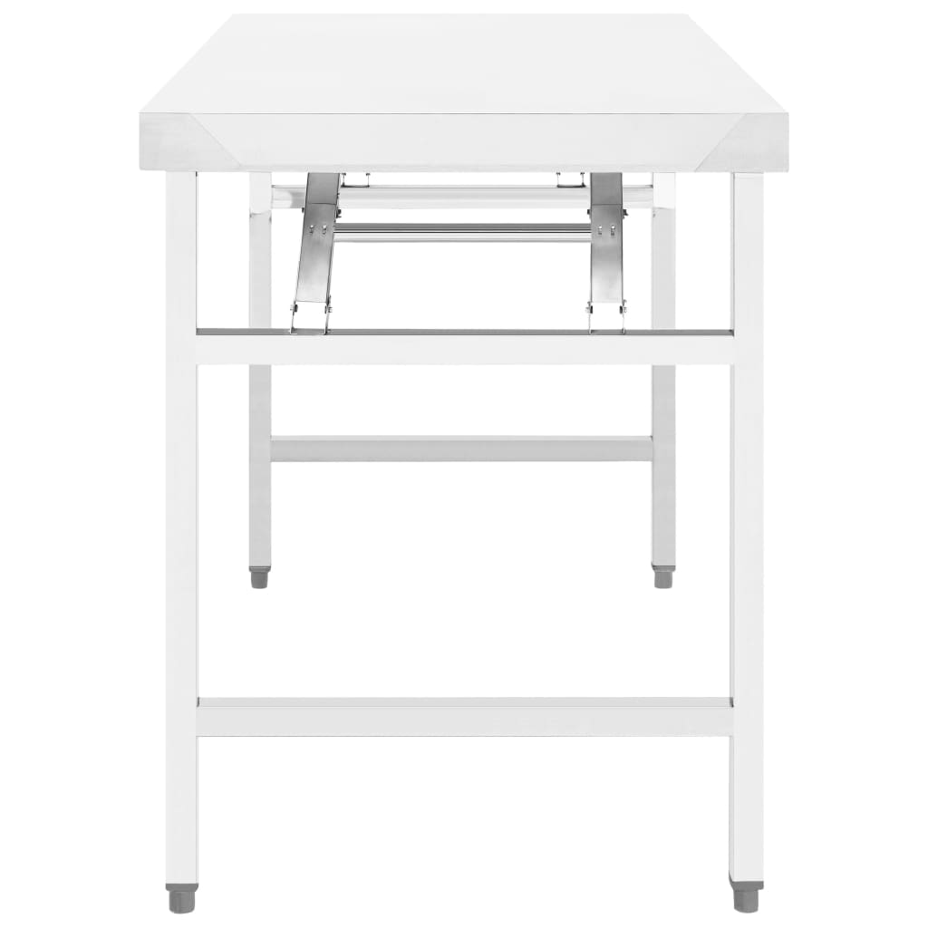 Keukenwerktafel inklapbaar 120x60x80 cm roestvrij staal is nu te koop bij PeponiXL, paradijselijk wonen!