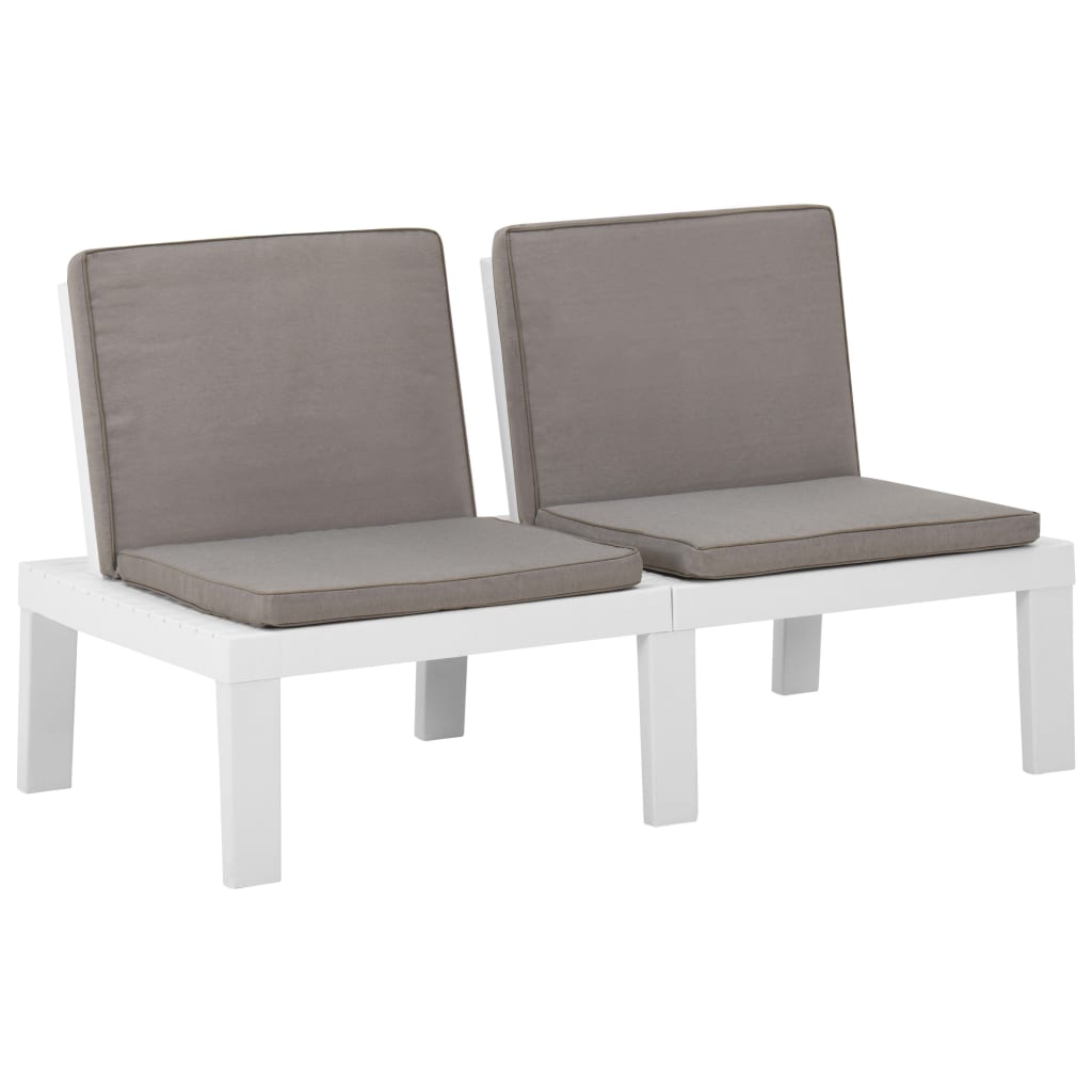 4-delige Loungeset met kussens kunststof wit is nu te koop bij PeponiXL, paradijselijk wonen!