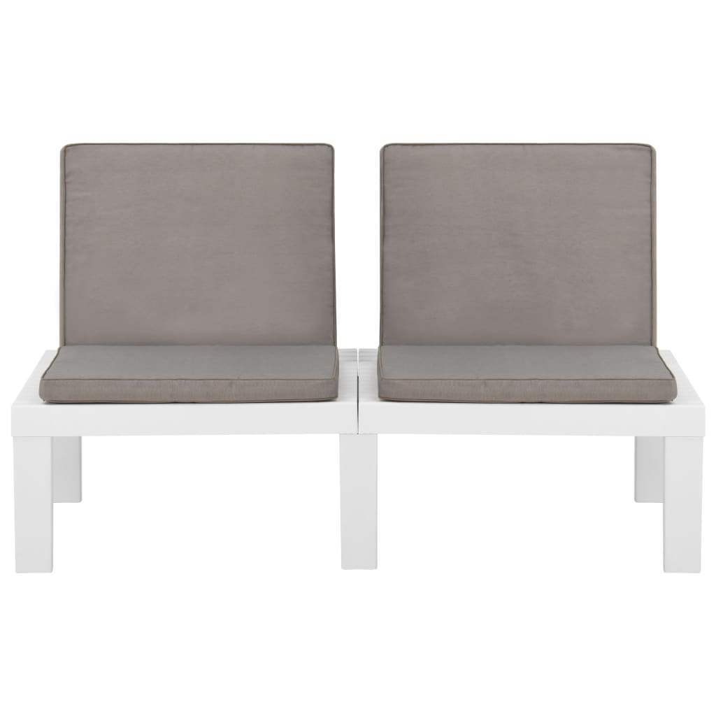 4-delige Loungeset met kussens kunststof wit is nu te koop bij PeponiXL, paradijselijk wonen!