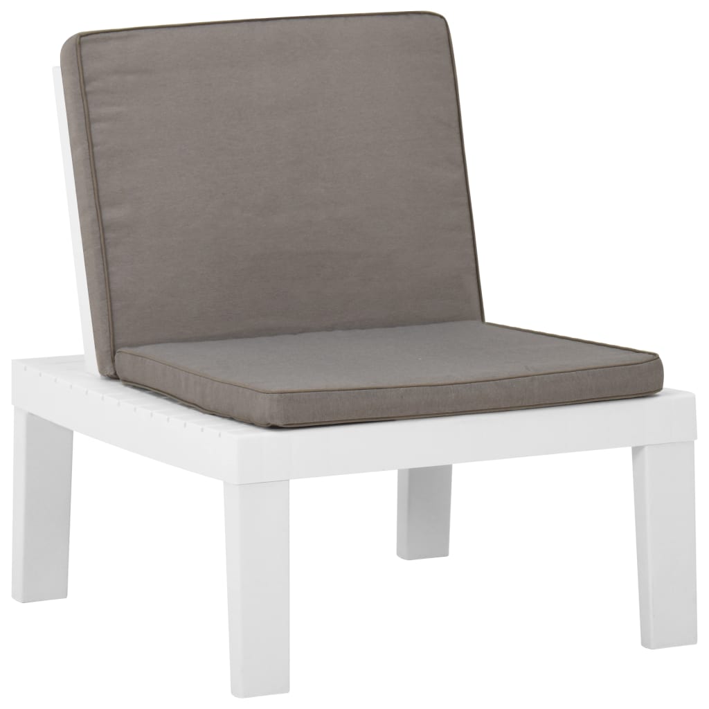 4-delige Loungeset met kussens kunststof wit is nu te koop bij PeponiXL, paradijselijk wonen!