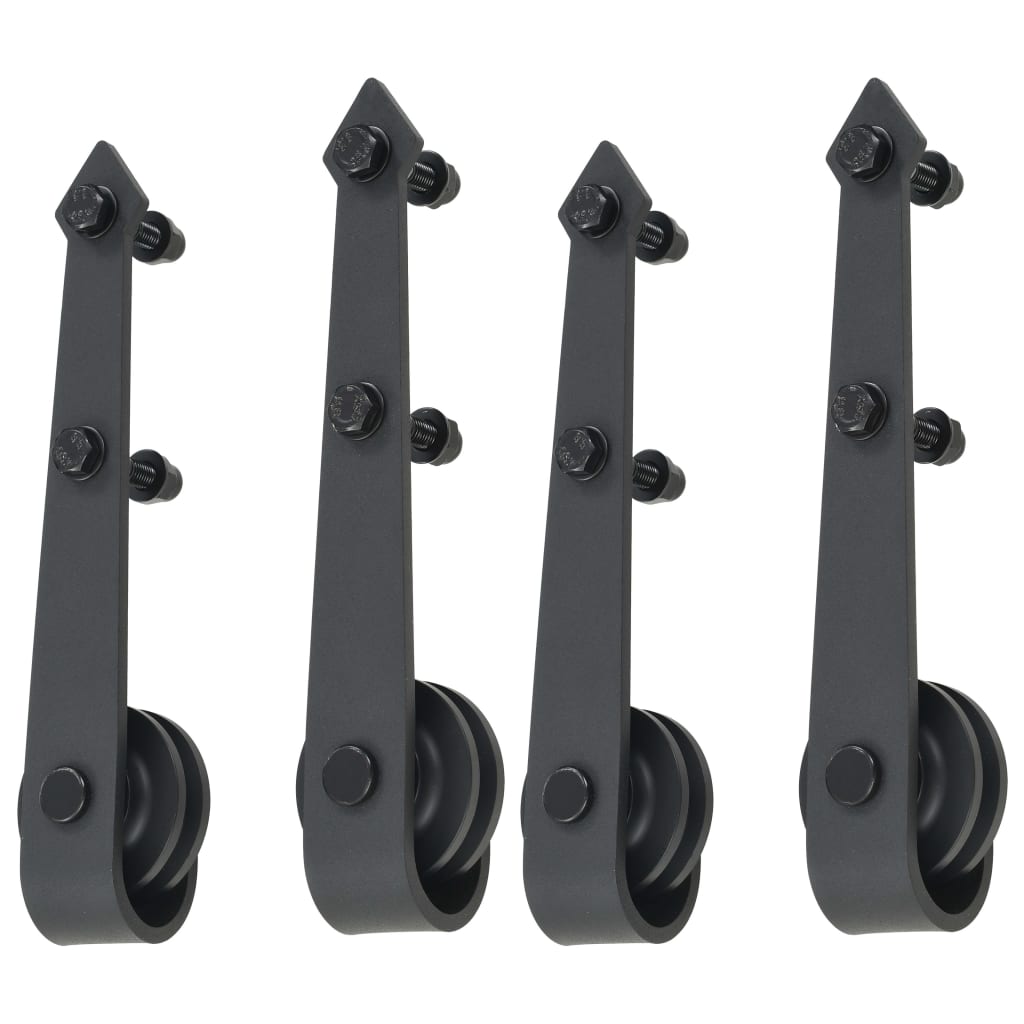 Hardwaresets voor schuifdeuren 2 st 200 cm staal zwart is nu te koop bij PeponiXL, paradijselijk wonen!