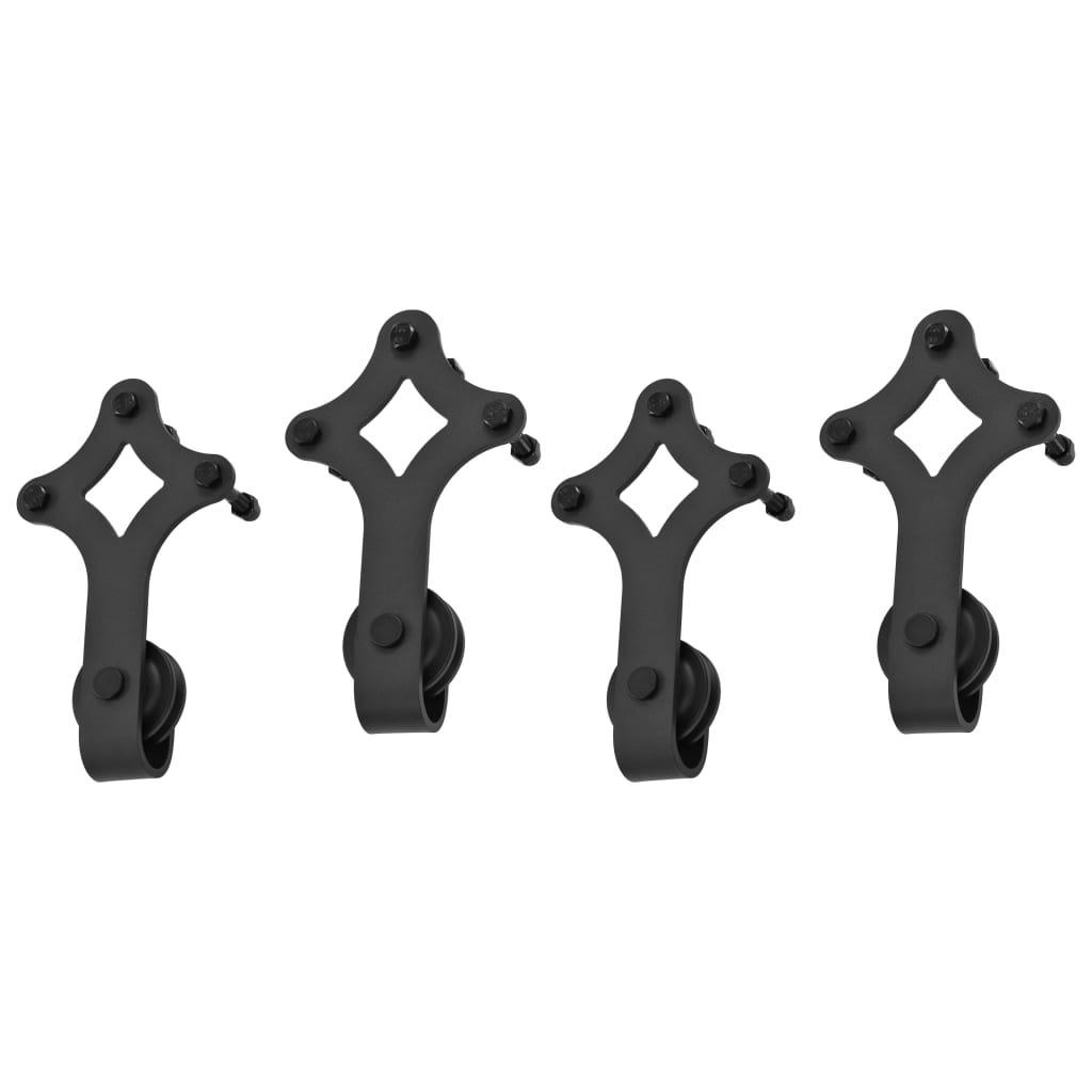 Hardwaresets voor schuifdeuren 2 st 200 cm staal zwart is nu te koop bij PeponiXL, paradijselijk wonen!