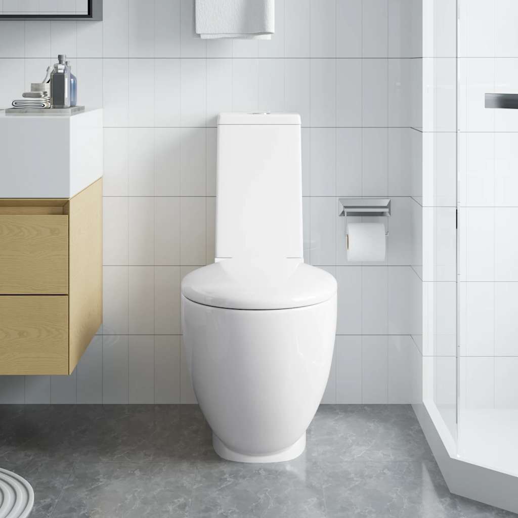 Toilet rond afvoer onder keramiek wit is nu te koop bij PeponiXL, paradijselijk wonen!