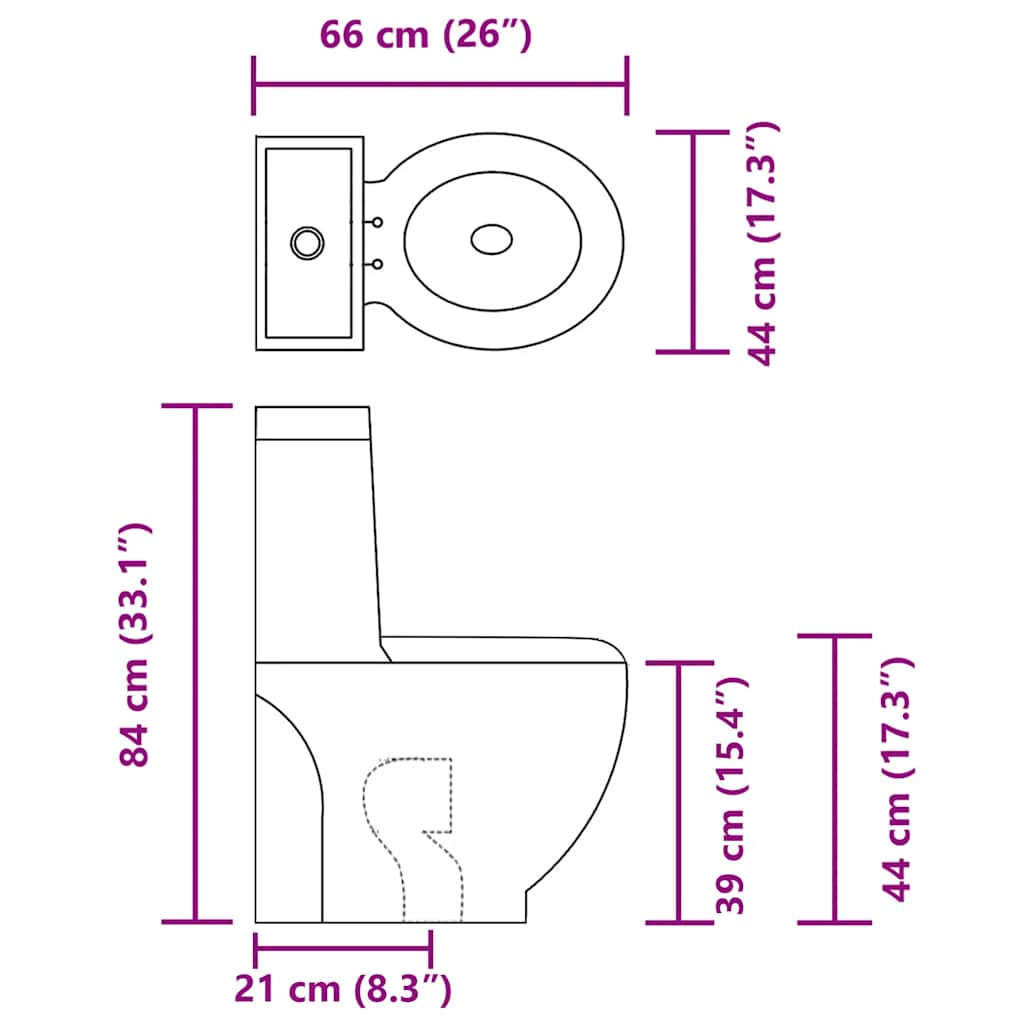 Toilet rond afvoer onder keramiek wit is nu te koop bij PeponiXL, paradijselijk wonen!