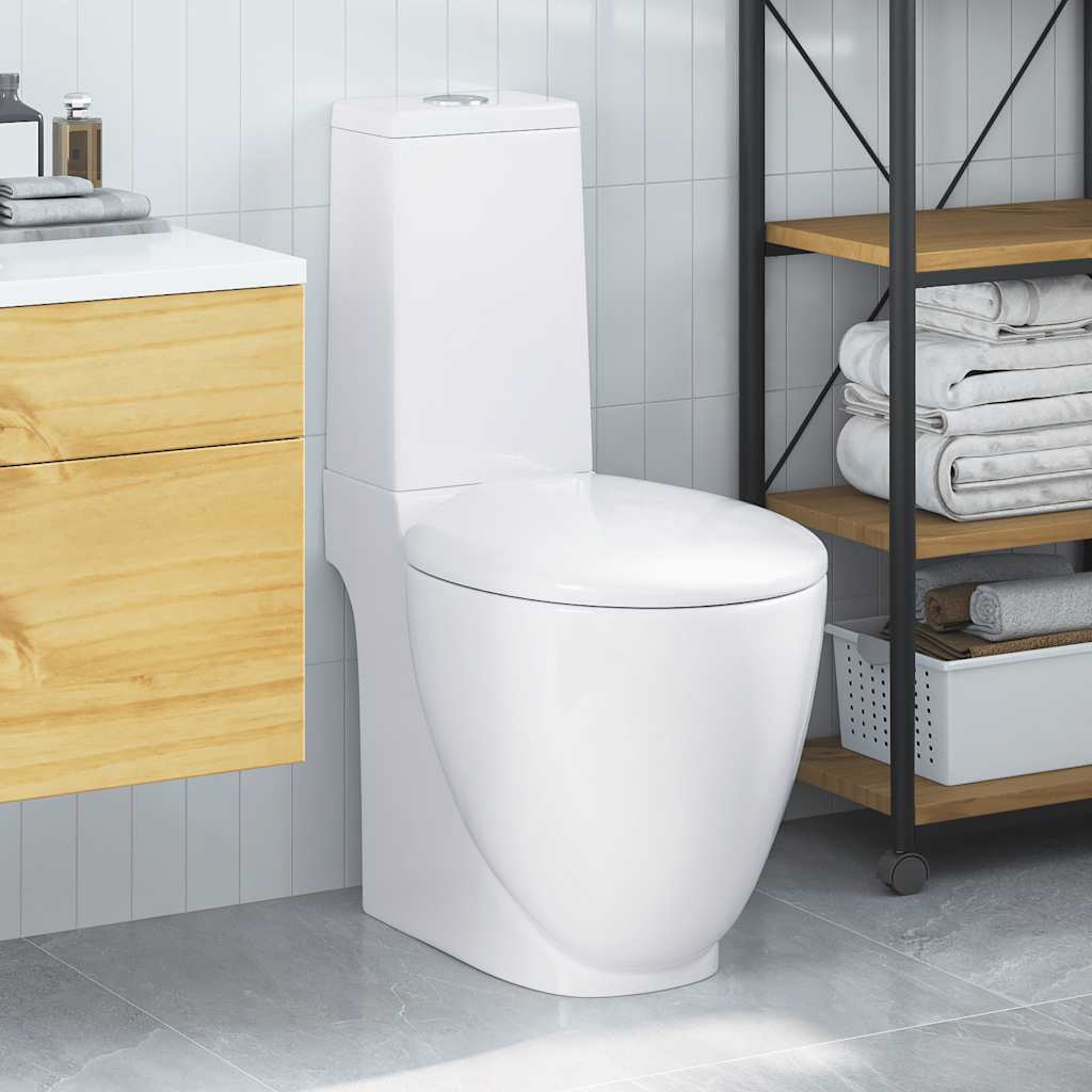 Toilet rond afvoer onder keramiek wit is nu te koop bij PeponiXL, paradijselijk wonen!