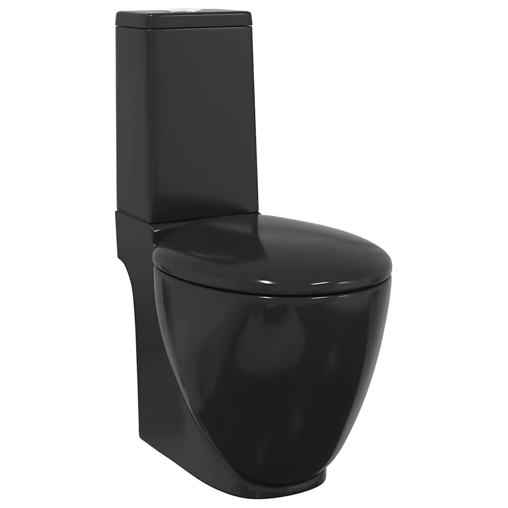 Toilet rond afvoer onder keramiek zwart is nu te koop bij PeponiXL, paradijselijk wonen!