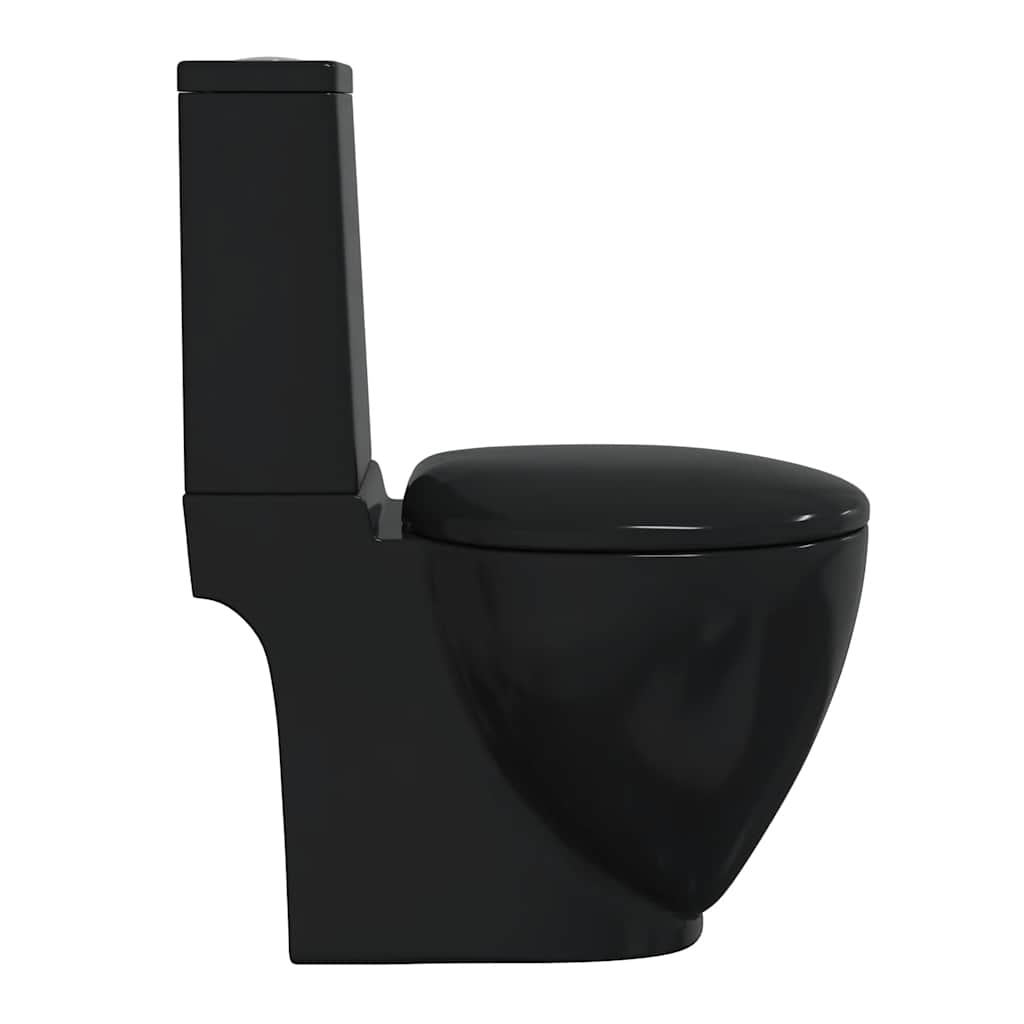 Toilet rond afvoer onder keramiek zwart is nu te koop bij PeponiXL, paradijselijk wonen!