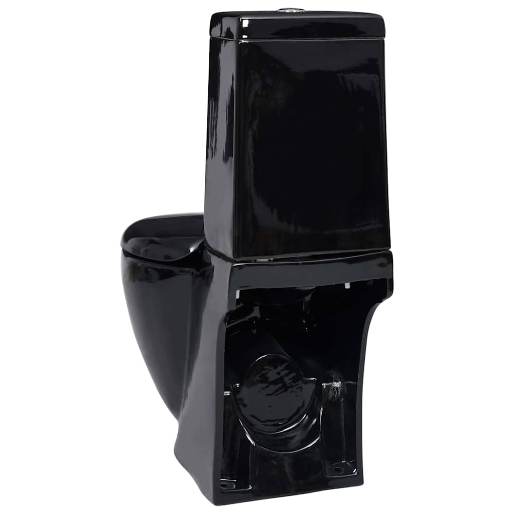 Toilet rond afvoer onder keramiek zwart is nu te koop bij PeponiXL, paradijselijk wonen!