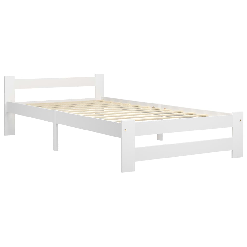 Bedframe massief grenenhout wit 90x200 cm is nu te koop bij PeponiXL, paradijselijk wonen!