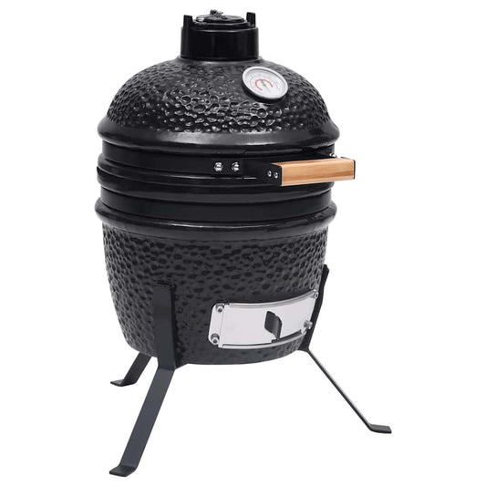 Kamado barbecue 2-in-1 56 cm keramiek zwart is nu te koop bij PeponiXL, paradijselijk wonen!