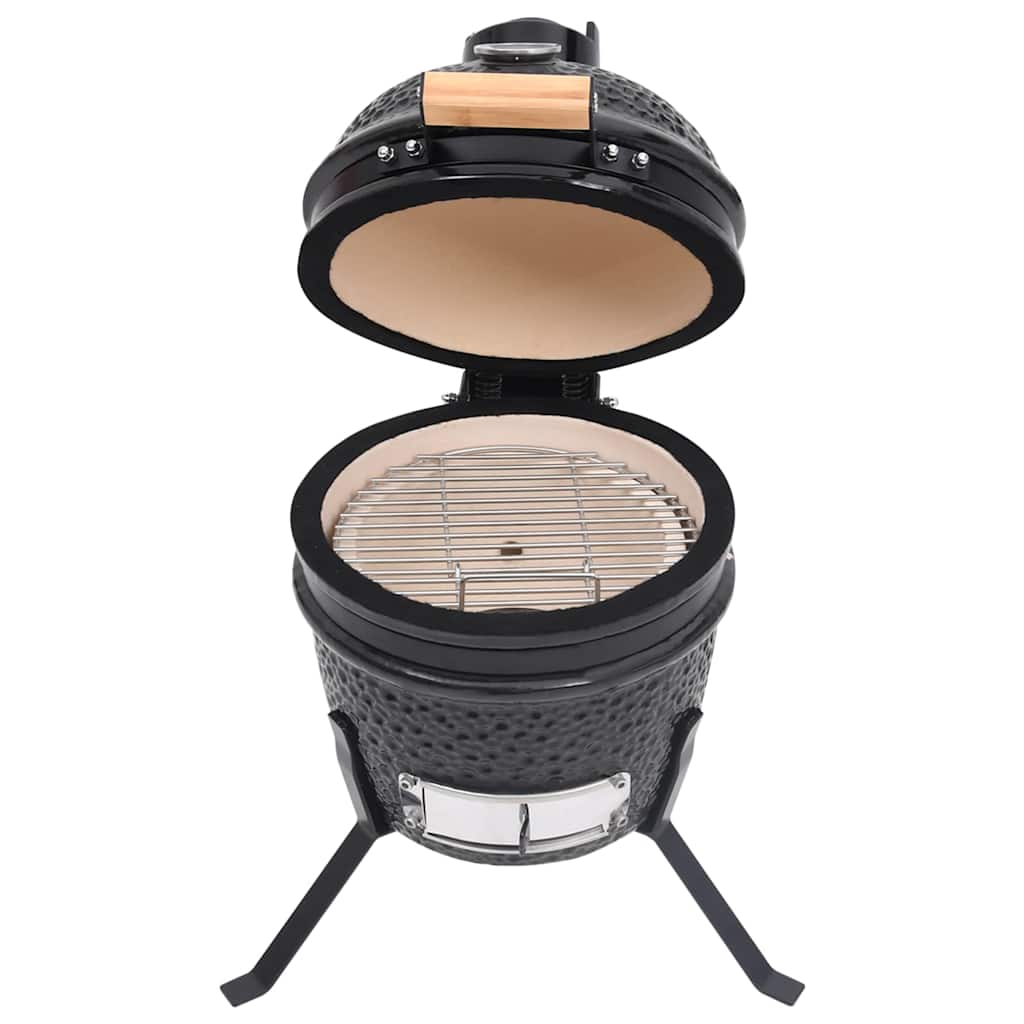 Kamado barbecue 2-in-1 56 cm keramiek zwart is nu te koop bij PeponiXL, paradijselijk wonen!