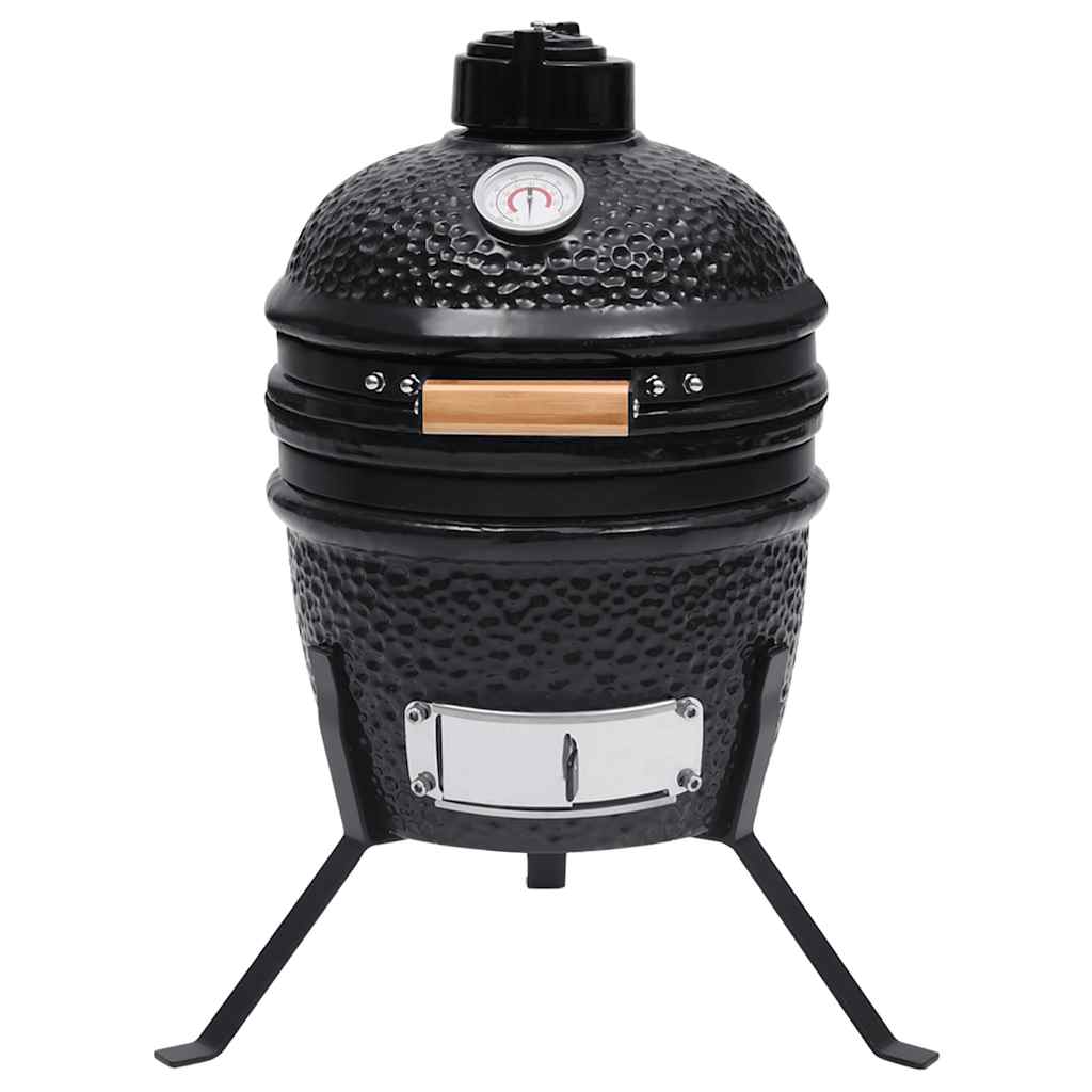 Kamado barbecue 2-in-1 56 cm keramiek zwart is nu te koop bij PeponiXL, paradijselijk wonen!