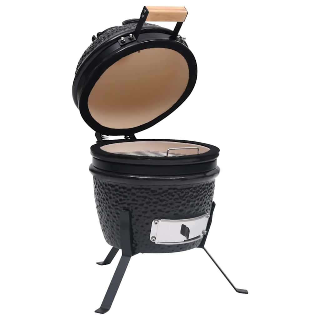 Kamado barbecue 2-in-1 56 cm keramiek zwart is nu te koop bij PeponiXL, paradijselijk wonen!